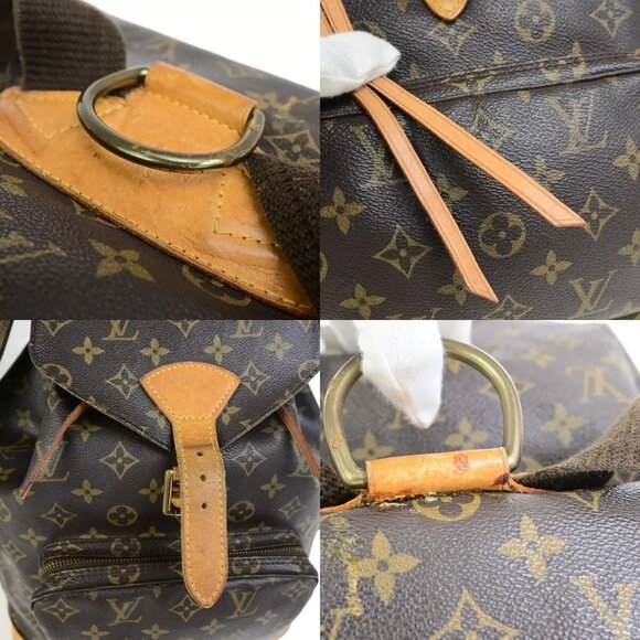 LOUIS VUITTON Montsouris GM Backpack Bag Monogram Leather Brown M51135 70FB218 - Picture 10 of 15
